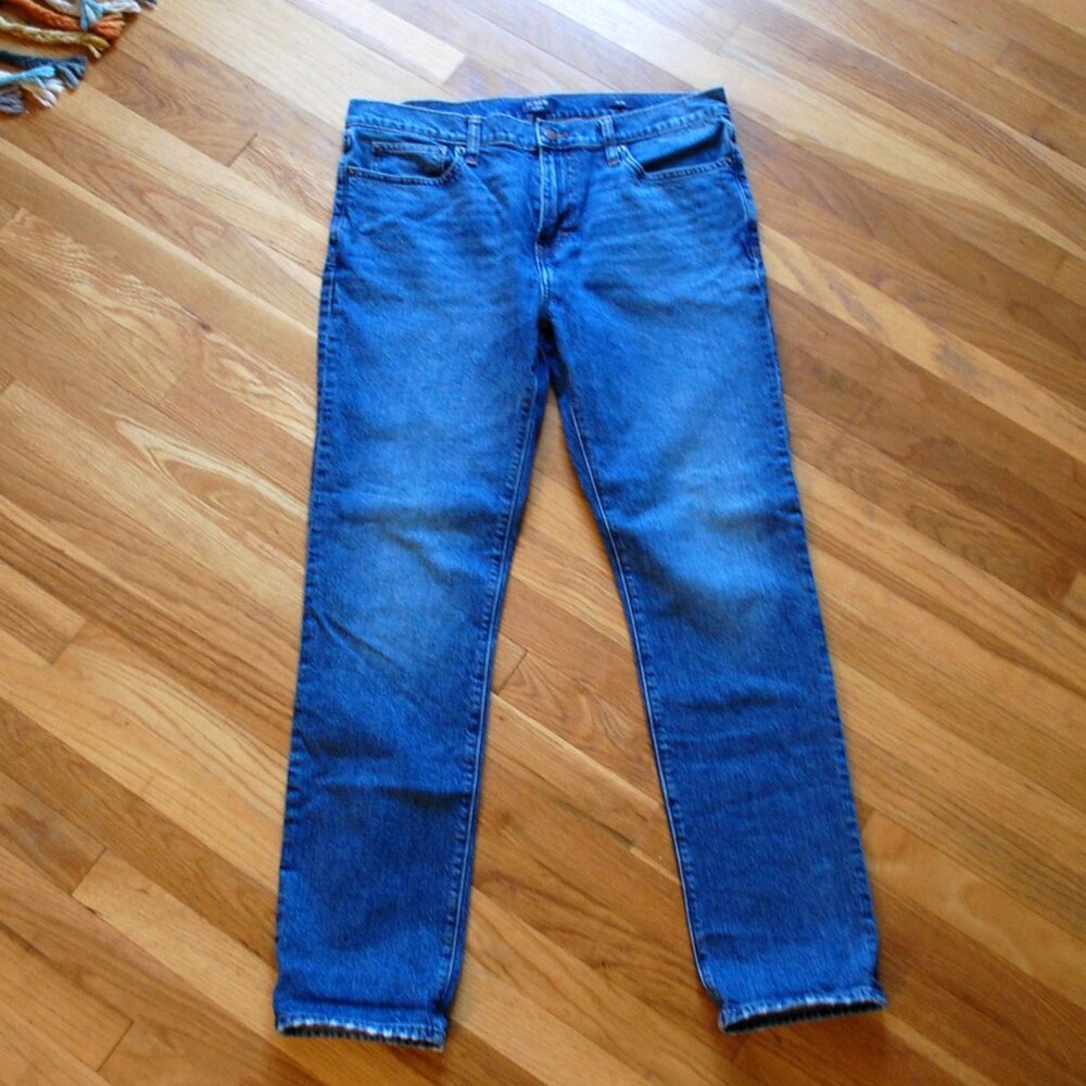 J.Crew Flex Factory Slim Fit Medium Wash Jeans 34 x 32 Mens Actual 35 X 31